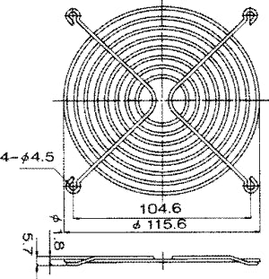Protectie ventilator metal 120x120mm surub 4.6mm TQSolution FG-12