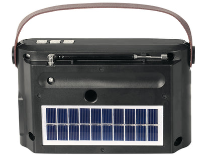 Radio portabil AM/FM/SW Bluetooth USB panou solar micro SD negru Trevi RA 7F25 BT