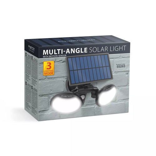 Reflector solar 8W 500lm IP65 cu senzor de miscare si cap rotativ 2 LED-uri COB