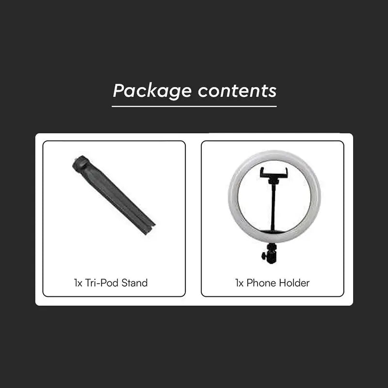 Selfie LED 7W 3200-5500K Ring Light 10" 3in1 cu alimentare USB V-tac SKU-23048