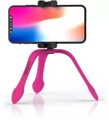 Selfie stick flexibil cu telecomanda bluetooth inclusa roz GekkoXL Zbam