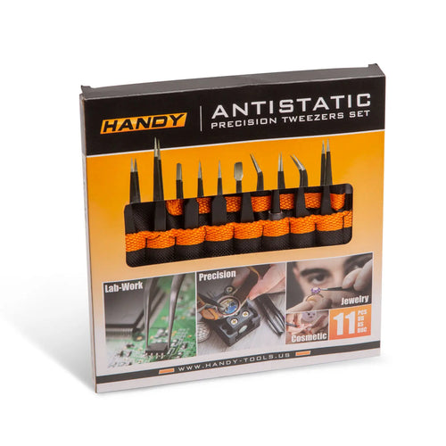 Set 10 pensete de precizie antistatice /antimagnetice /rezistente la acid si la coroziune Handy 10779B