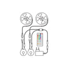 Set 2x1.5m banda LED Smart Modee 12W senzor de miscare cu telecomanda 2700K +RGB 550lm IP20 MSL-LS12W2X1,5MRGB2700KS-R