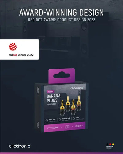 Set 4 mufe Banana 4mm Premium Clicktronic Conexiuni Audio de Inalta Calitate pentru cablu 6.0mm2 52546