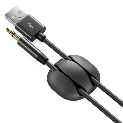 Set 6 organizatoare cabluri cu adeziv negre MK5541 deleyCON