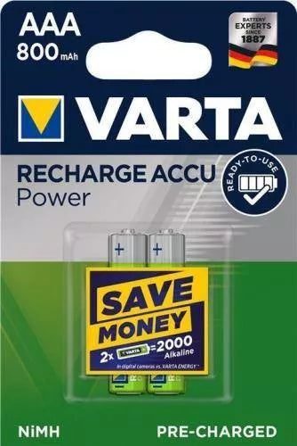 Set acumulatori R3 AAA 800mAh Ready2Use 2buc/blister Varta