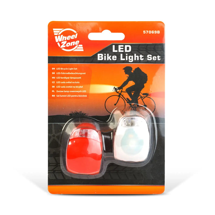 Set lumini LED pentru bicicleta TPE rezistent la apa/ 2buc fata si spate 57069B