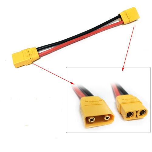 Set prelugitor mufa XT90 tata mama cu cablu siliconic 12AWG 50cm max 30A 500V
