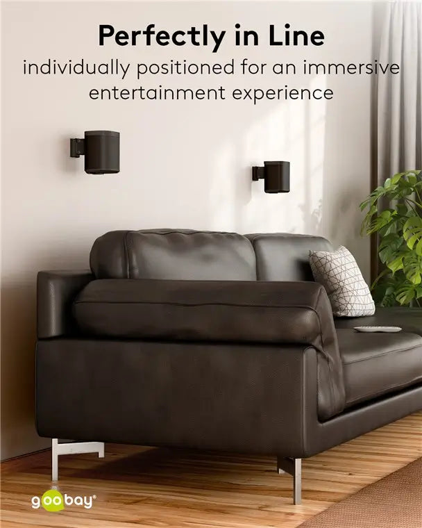 Set suport difuzor de perete Sonos One /Sonos One SL /Sonos Play:1 negru Goobay 70829