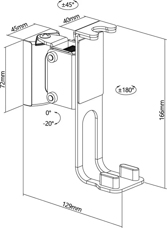 Set suport difuzor de perete Sonos One /Sonos One SL /Sonos Play:1 negru Goobay 70829