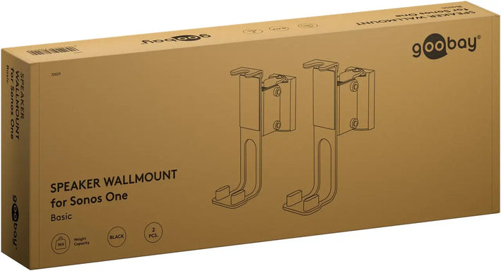 Set suport difuzor de perete Sonos One /Sonos One SL /Sonos Play:1 negru Goobay 70829