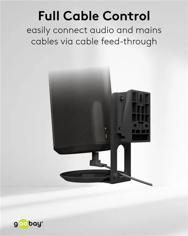 Set suporti de perete pentru difuzor negru Modern Era 1 Flex compatibil Sonos Era 100 71025 Goobay