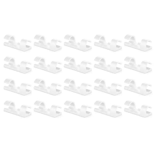 Set suporturi de cablu 20buc alb autoadezive MK5535 deleyCON