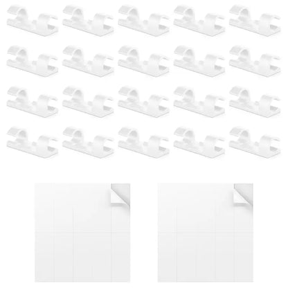 Set suporturi de cablu 20buc alb autoadezive MK5535 deleyCON
