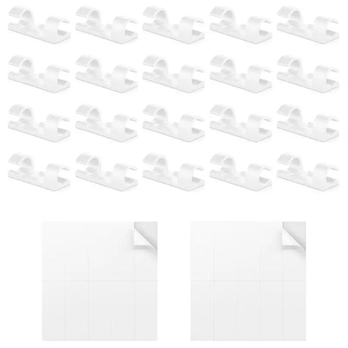 Set suporturi de cablu 20buc alb autoadezive MK5535 deleyCON