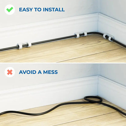 Set suporturi de cablu 20buc alb autoadezive MK5535 deleyCON