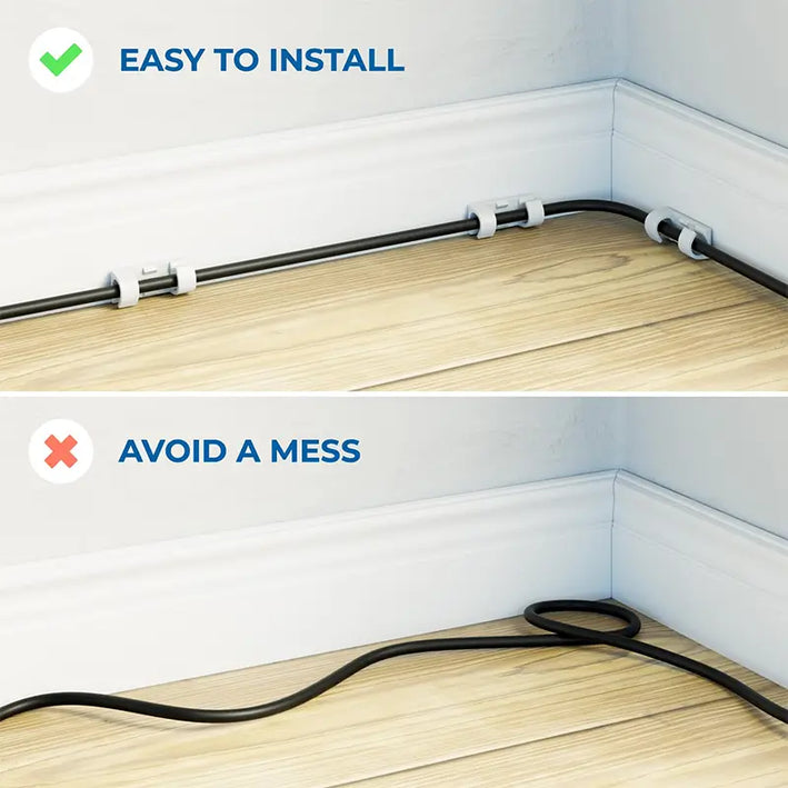 Set suporturi de cablu 20buc alb autoadezive MK5535 deleyCON