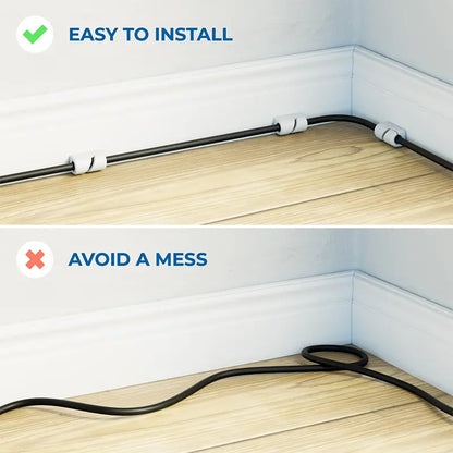 Set suporturi de cablu 4buc alb autoadezive MK5554 deleyCON