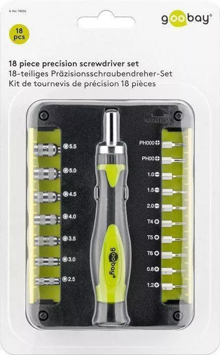Set surubelnita 17biti CrV 3x capete plane 1mm 1.5mm 2mm 2x Phillips PH000 PH00 3x Torx T4 T5 T6 2x stele Star 0.8 1.2 7x hexago