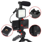 Set Vlogging 4 in 1 PLATINET PMVG4IN1 Microfon /Lumina video LED /Suport smartphone /Trepied