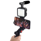 Set Vlogging 4 in 1 PLATINET PMVG4IN1 Microfon /Lumina video LED /Suport smartphone /Trepied