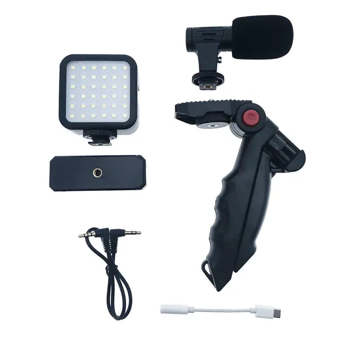 Set Vlogging 4 in 1 PLATINET PMVG4IN1 Microfon /Lumina video LED /Suport smartphone /Trepied
