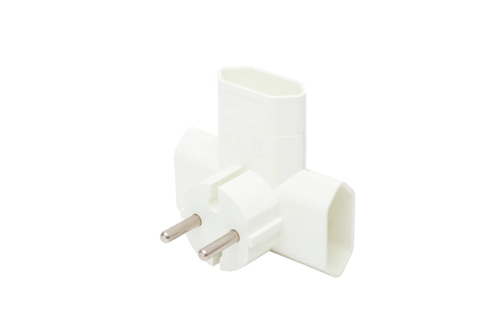 Soclu EURO x3 distribuitor T alb montare incastrata Home TPF3E