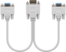 Splitter VGA 15 pini tata la 2x VGA mama 15 pini crem