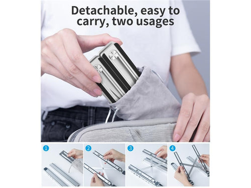 Stand laptop 9in1 si HUB USB type C docking station reglabil aluminiu Choetech HUB-M43-SL-V1