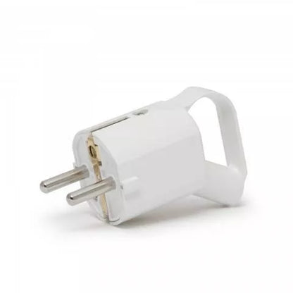 Stecher schuko 250V 16A alb cu inel de prindere