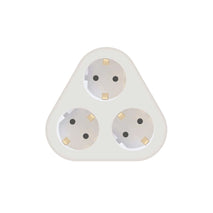 Stecher triplu Technik MT-3WH cu contact protectie 3x Schuko 3500W 16A alb
