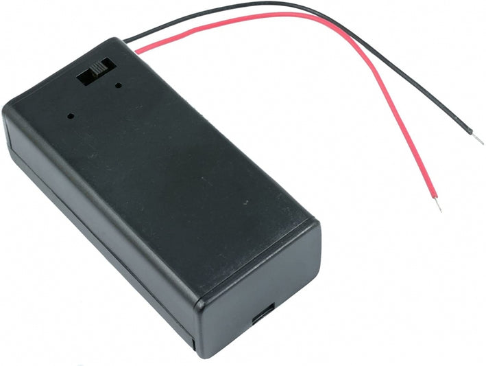 Suport baterie 1x 9V 6F22 6LR61 cu fire 150mm cu comutator neagra COMF SBH-9VAS