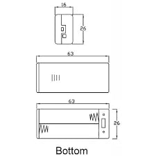 Suport baterii 2x AAA montare cu capac terminal cabluri 150mm COMF SBH-421-1A