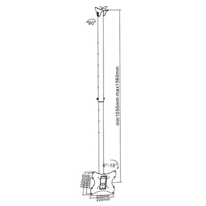Suport pentru televizor LCD max 42 inch inclinabil cu prindere de plafon tavan Cabletech UCH0076A