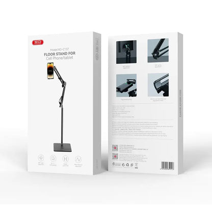 Suport portabil max. 1.35m pentru smartphone cu brat reglabil negru XO-C137