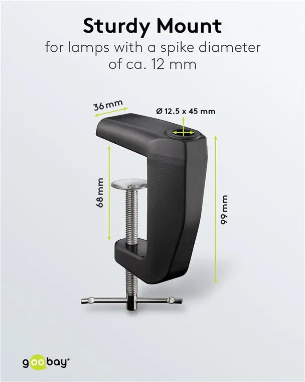 Suport prindere birou negru rezerva pentru lampa de lucru pentru cod 65575 /64986 /64988 /64990 Goobay 64987