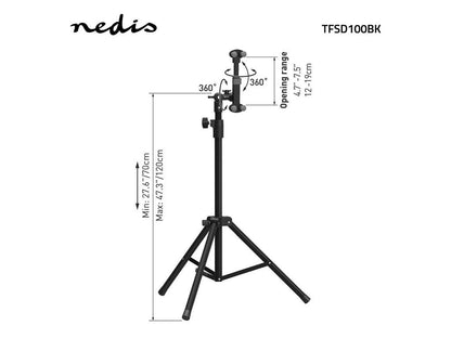 Suport stativ podea Nedis TFSD100BK pentru tableta si smartphone 4-12" rotire 360