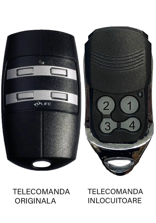Telecomanda poarta garaj Life cu 4 canale FIDO frecventa 433.92MHz Codificare LIFE Rolling Code Baterie alcalina 12V compatibila