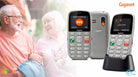 Telefon mobil Gigaset GL390 cu butoane mari argintiu