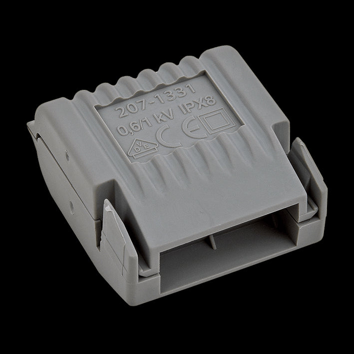 WAGO GELBOX 3 poli derivatie cabluri pentru conectori seriile 221/ 2273 max. 4mm2 IPX8 gri 207-1331