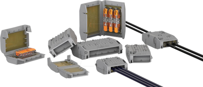 WAGO GELBOX 3 poli derivatie cabluri pentru conectori seriile 221/ 2273 max. 4mm2 IPX8 gri 207-1331